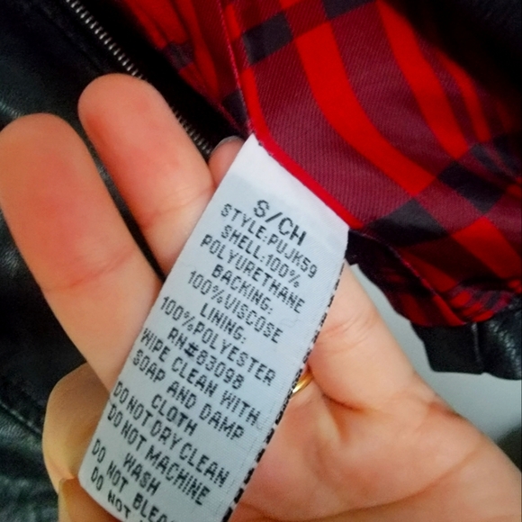 NWOT black faux leather jacket moto jacket size small - Picture 8 of 14